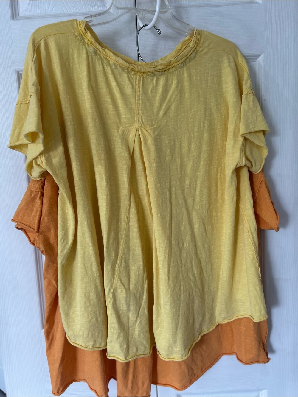 Pilcro Short-Sleeve Boxy Tees in Orange and Yellow bundle of 2 size L - Picture 4 of 10